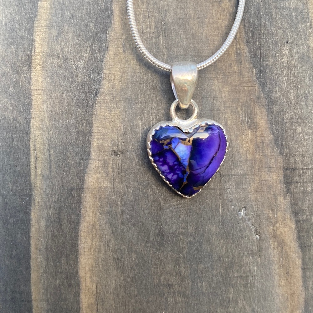 Violet Dahlia Turquoise 925 Silver Pendant